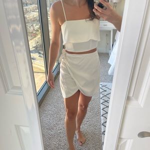 Gianni Bini White Ruffle Crop Top (skirt sold separately)